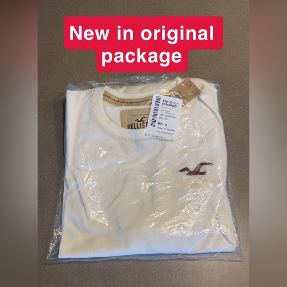 Hollister Men’s Size XL Long Sleeved Shirt White New With Tags, Wrinkled - Picture 2 of 11